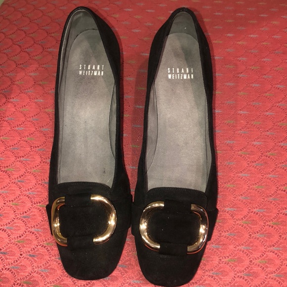 Stuart Weitzman Bucksome Black Suede Sz 8.5 Narrow